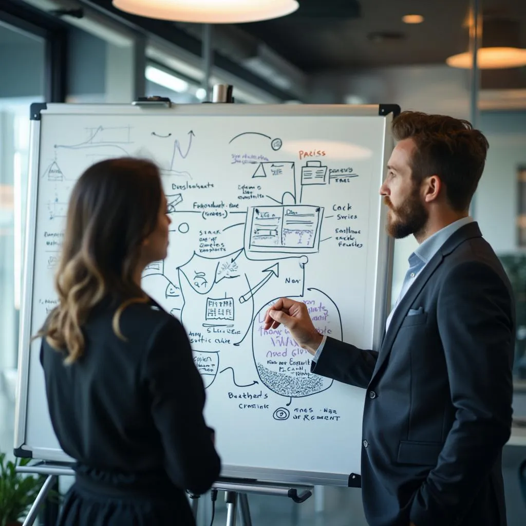 Consultor presentando estrategias